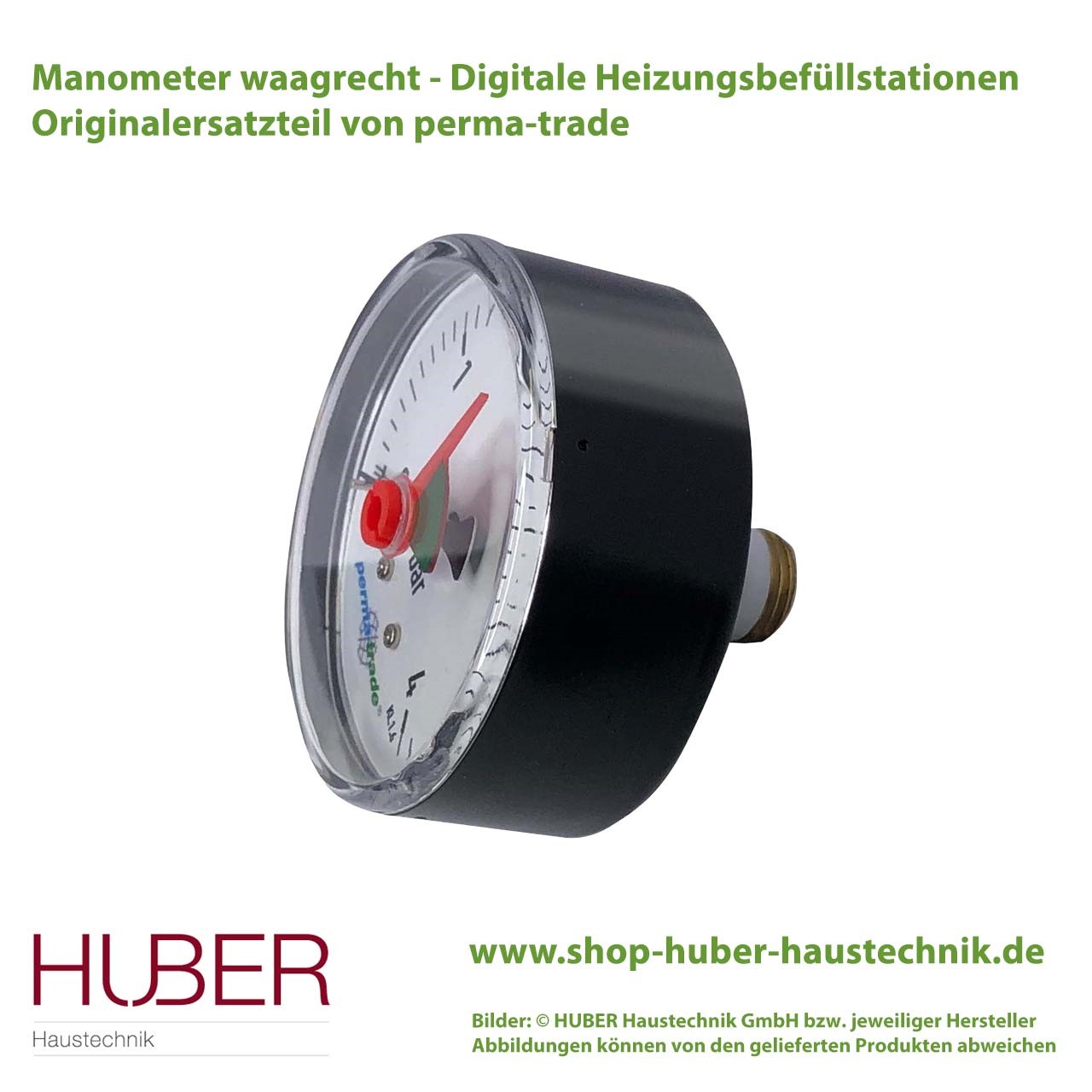Manometer waagrecht fü digitale Heizungsbefüllstationen