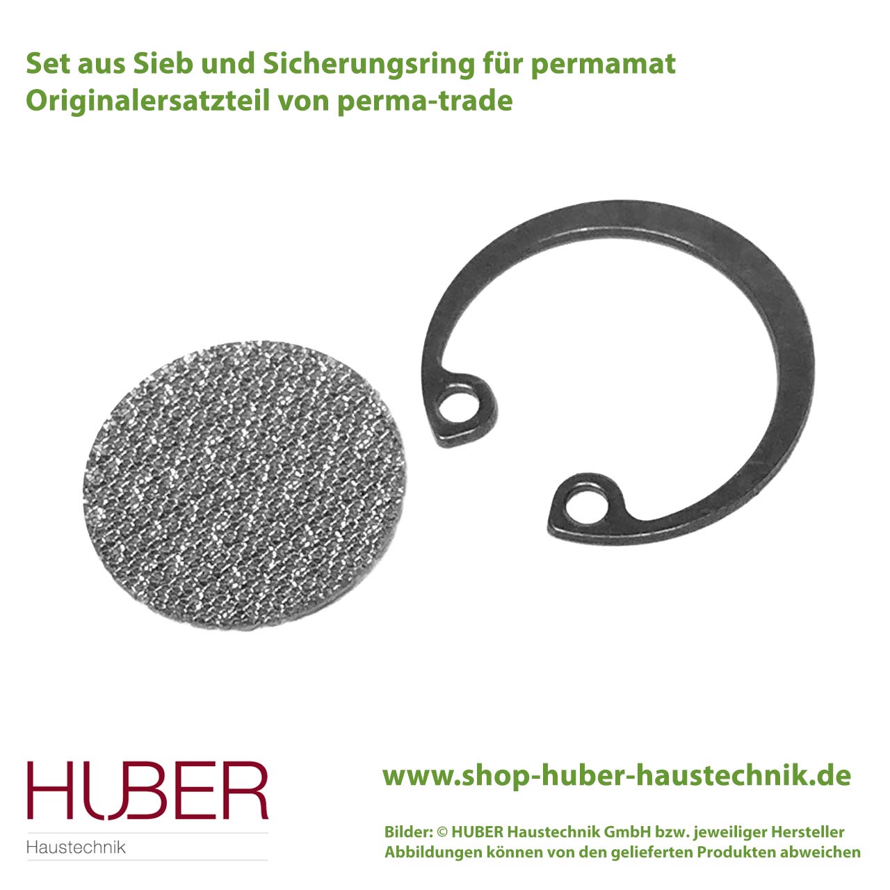 Set aus Sieb und Sicherungsring für permamat